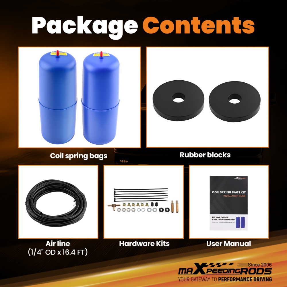 Air Suspension Spring Bag Kit compatible for Ram 1500 STANDARD RWD 4WD 2019 - 2025