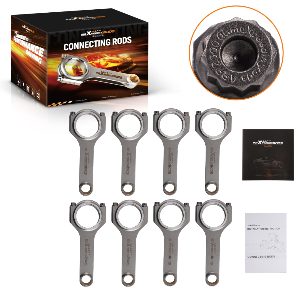 H-Beam Connecting Rods compatible for GM Aircooled Engine 4340 Steel 5.400 ARP 2000 Bolts