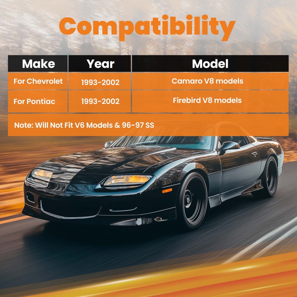 Heavy Duty Front Upper Strut Tower Brace compatible for Chevrolet Camaro F-BODY compatible for V8 1993-02