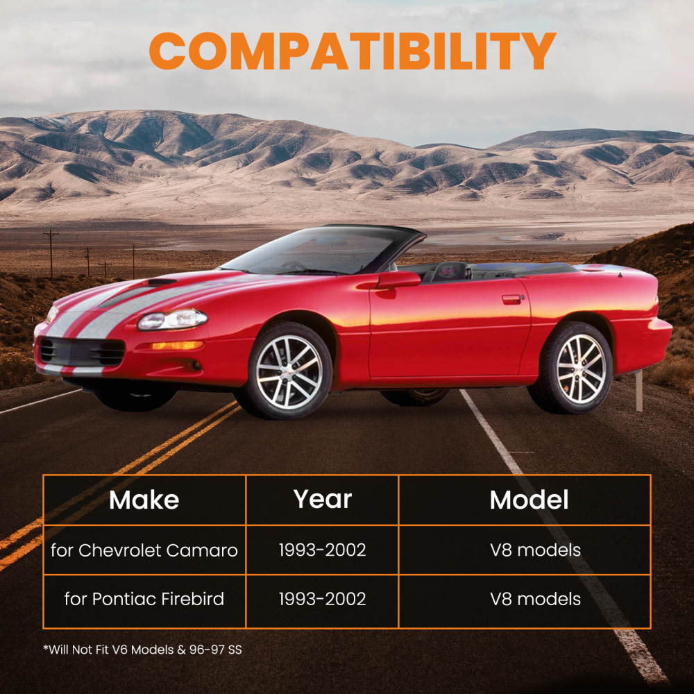 Heavy Duty Front Upper Strut Tower Brace compatible for Chevrolet Camaro F-BODY compatible for V8 1993-02