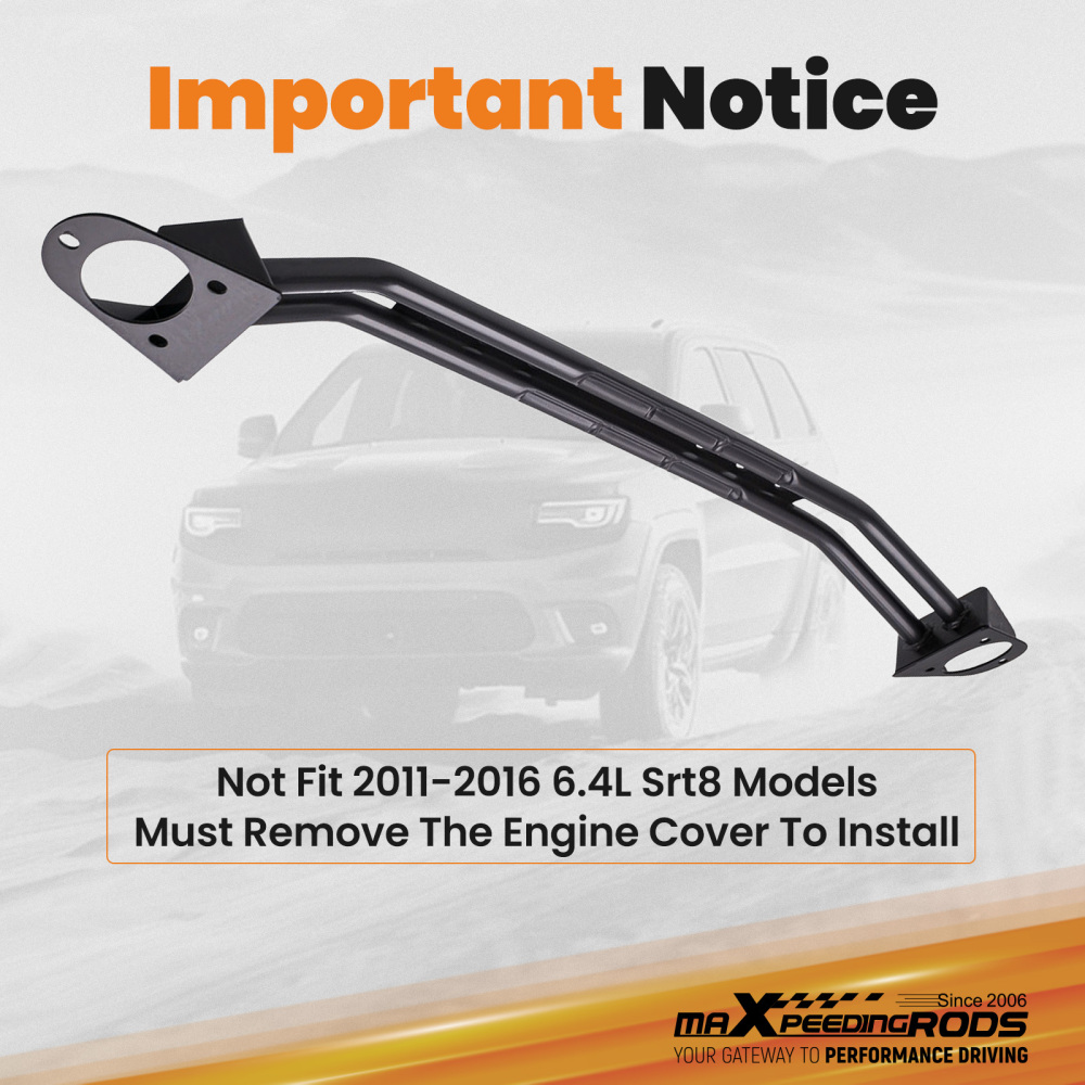 Front Upper Strut Tower Dual Bar Brace compatible for Dodge Charger compatible for SRT-8 2006-2010 suspension arms