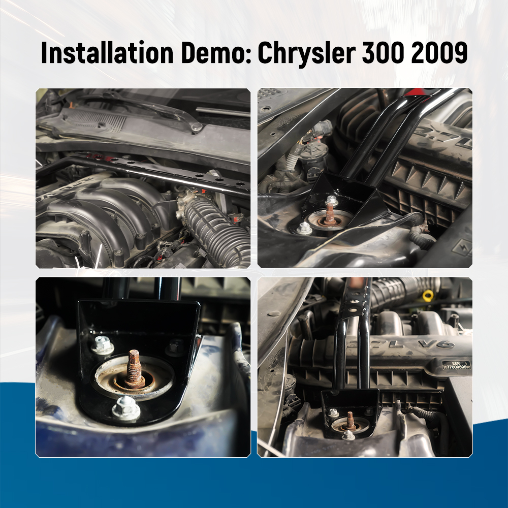 Front Upper Strut Tower Dual Bar Brace compatible for Dodge Charger compatible for SRT-8 2006-2010