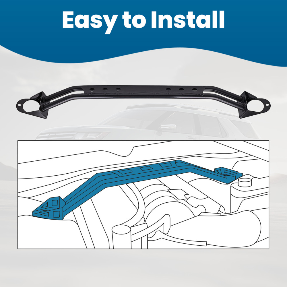 Carbon Steel Front Strut Tower Bar compatibile per Dodge Charger 2006 2007 2008 2009 2010