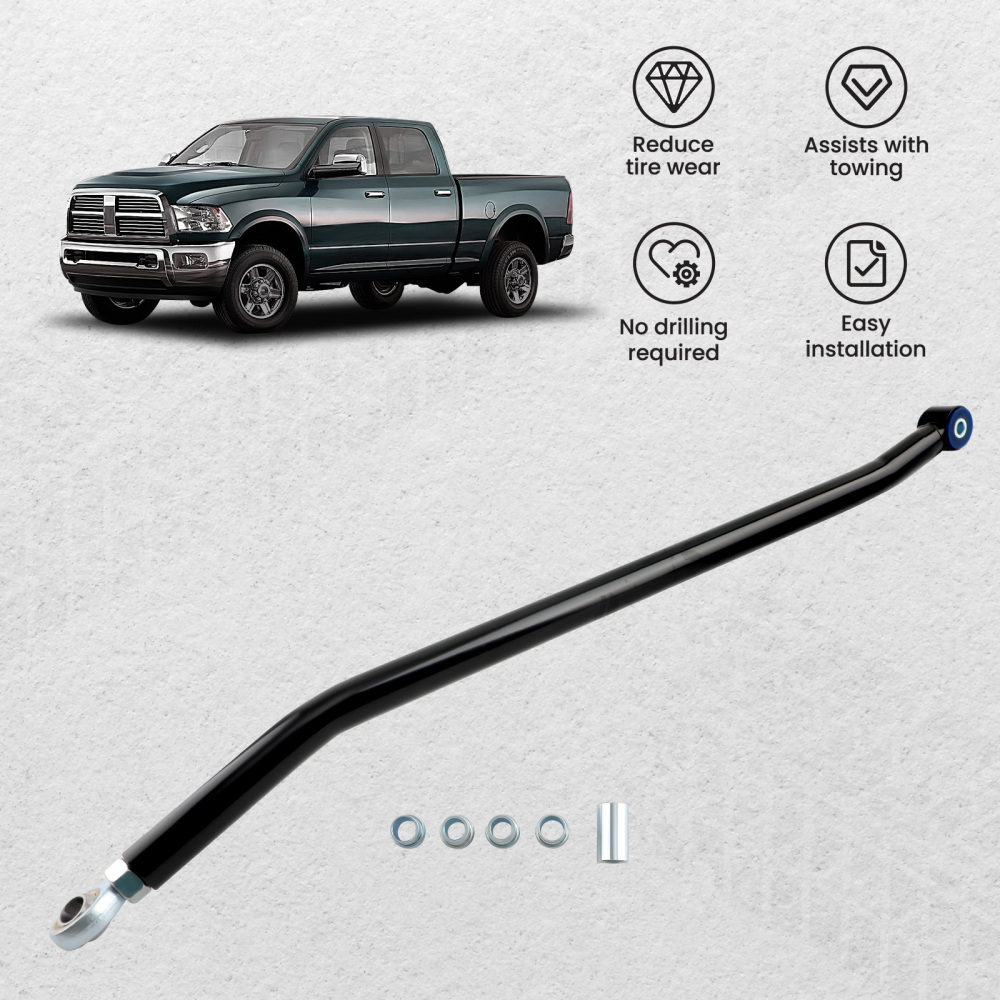 Front Track Bar Steering Gear Box Stabilizer compatible for Dodge Ram 2500 3500 2003-08 4x4