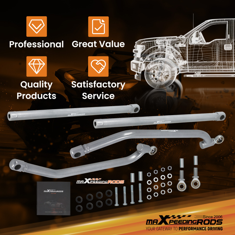 KIT DE BARRES DE RAYON SUPÉRIEURES ET INFÉRIEURES compatible pour POLARIS RZR 1000 XP 14-17