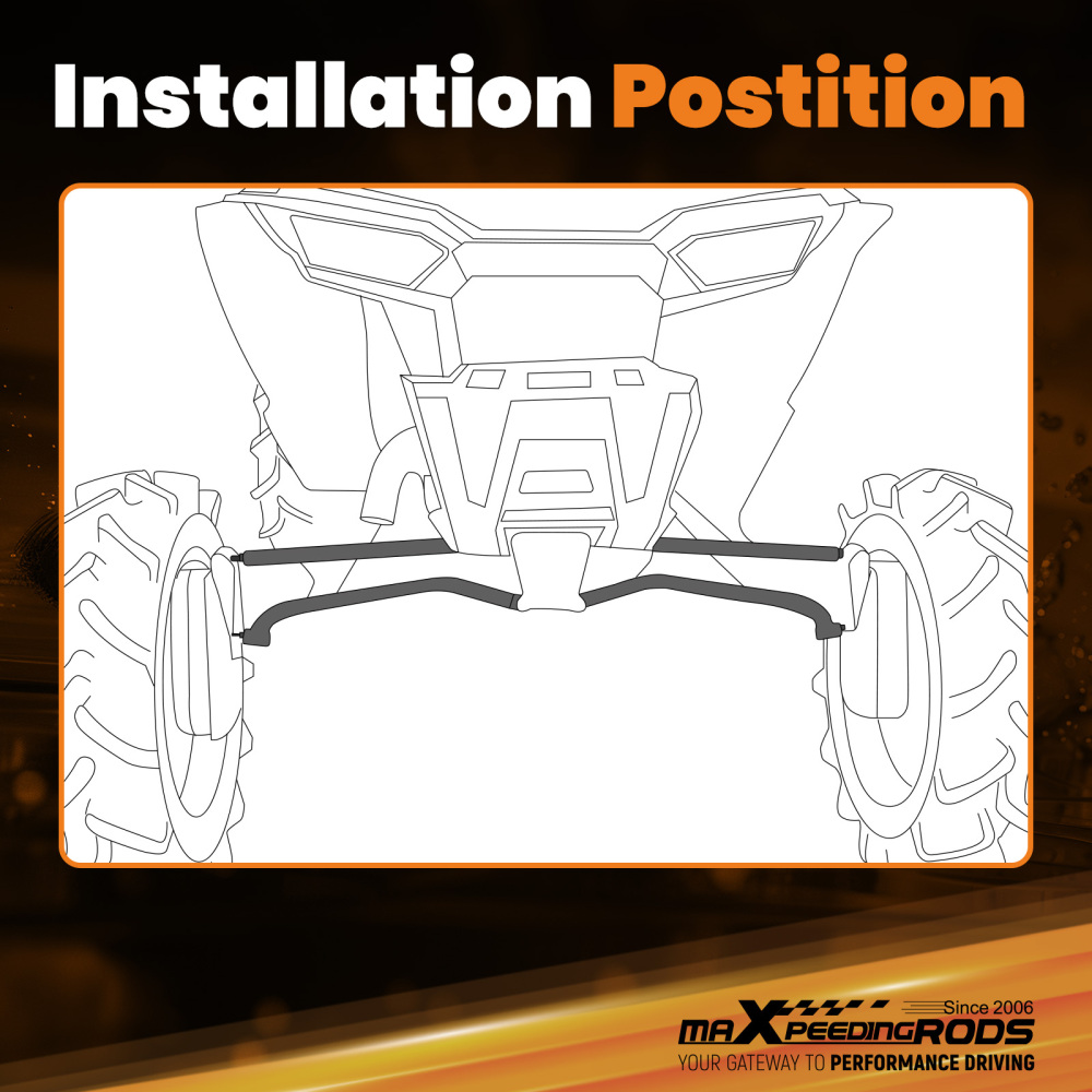 KIT DE BARRES DE RAYON SUPÉRIEURES ET INFÉRIEURES compatible pour POLARIS RZR 1000 XP 14-17