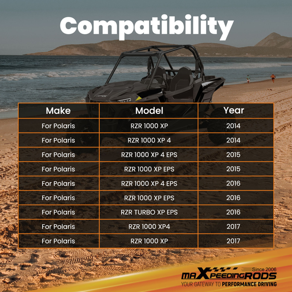 KIT DE BARRES DE RAYON SUPÉRIEURES ET INFÉRIEURES compatible pour POLARIS RZR 1000 XP 14-17