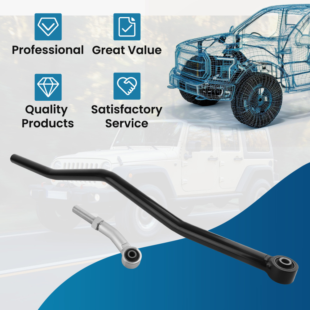 0-6 Lift Rear Adjustable Track Bar compatible for Jeep Wrangler JK 2007-2018 compatible for Panhard Rod