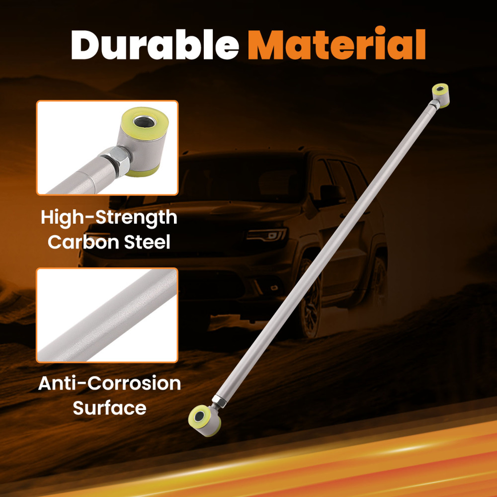 Compatible for Chevy C10 compatible for GMC Truck Silver Double Adjustable compatible for Panhard Trac Bar W/ Brackets