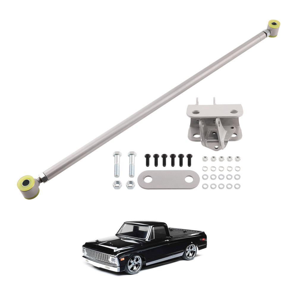 Compatible for Chevy C10 compatible for GMC Truck Silver Double Adjustable compatible for Panhard Trac Bar W/ Brackets