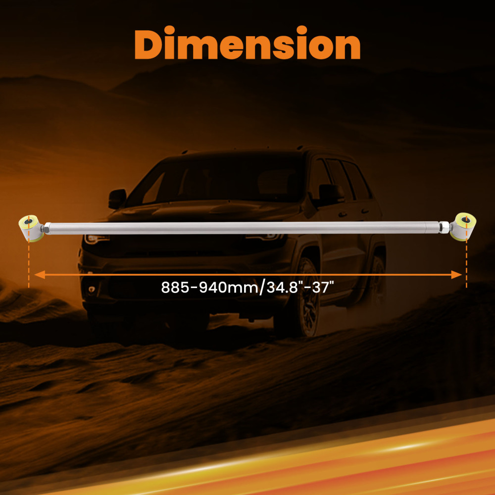 Compatible for Chevy C10 compatible for GMC Truck Silver Double Adjustable compatible for Panhard Trac Bar W/ Brackets