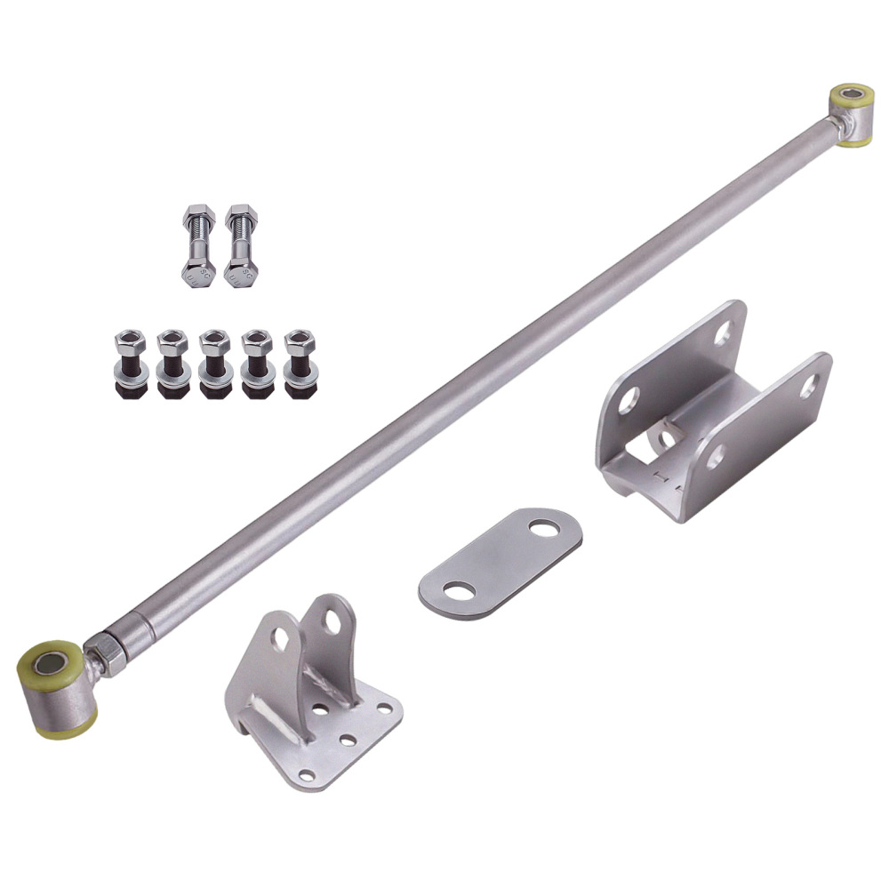 Compatible for Chevy C10 compatible for GMC Truck Silver Double Adjustable compatible for Panhard Trac Bar W/ Brackets