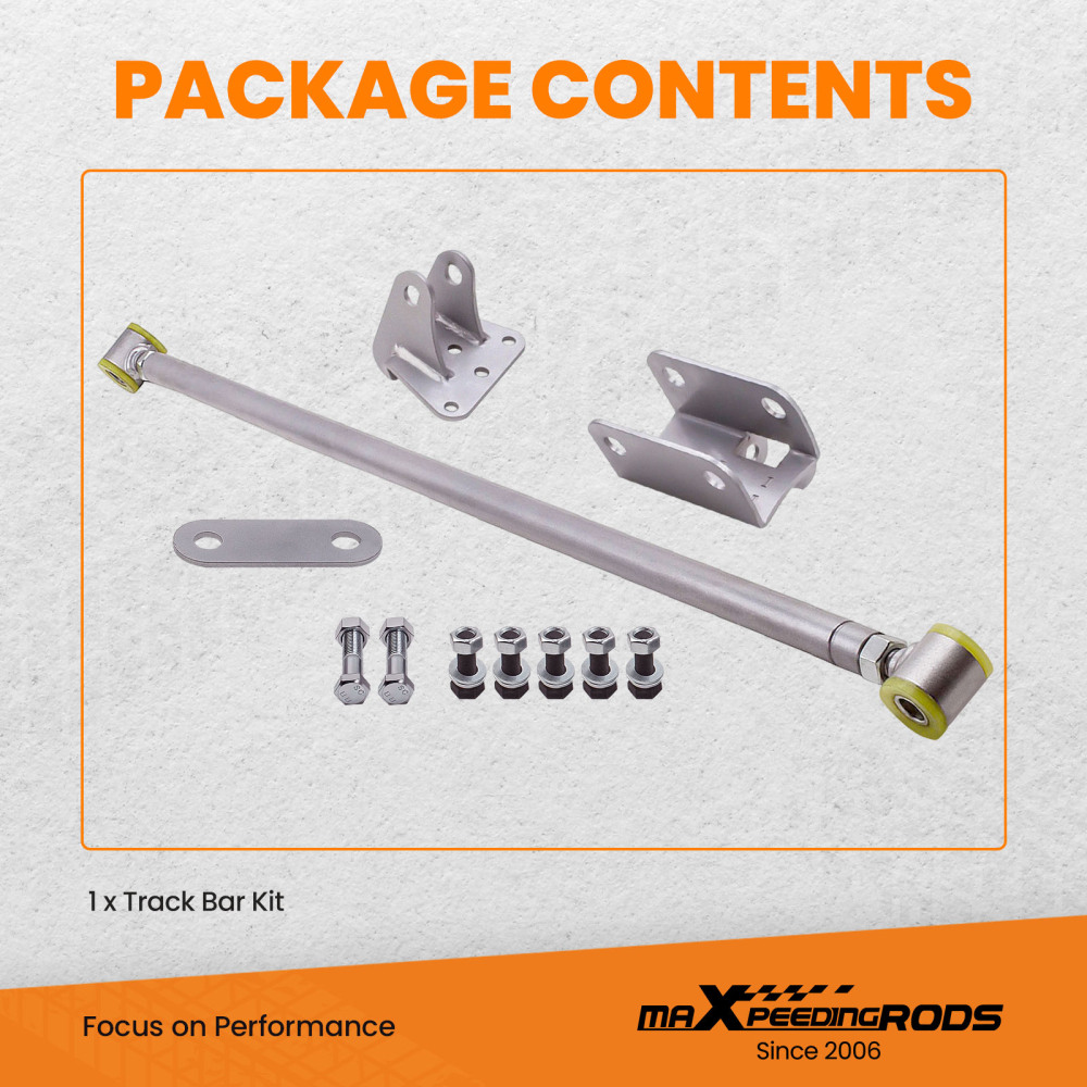 Compatible for Chevy C10 compatible for GMC Truck Silver Double Adjustable compatible for Panhard Trac Bar W/ Brackets