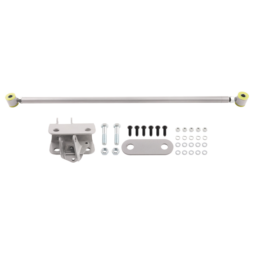 Compatible for Chevy C10 compatible for GMC Truck Silver Double Adjustable compatible for Panhard Trac Bar W/ Brackets