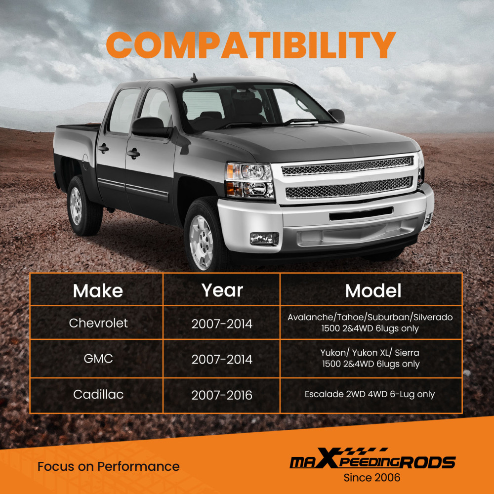 Front Upper Control Arms 2-4 Lift A-Arms compatible for Chevy Chevrolet Tahoe 2007-2015