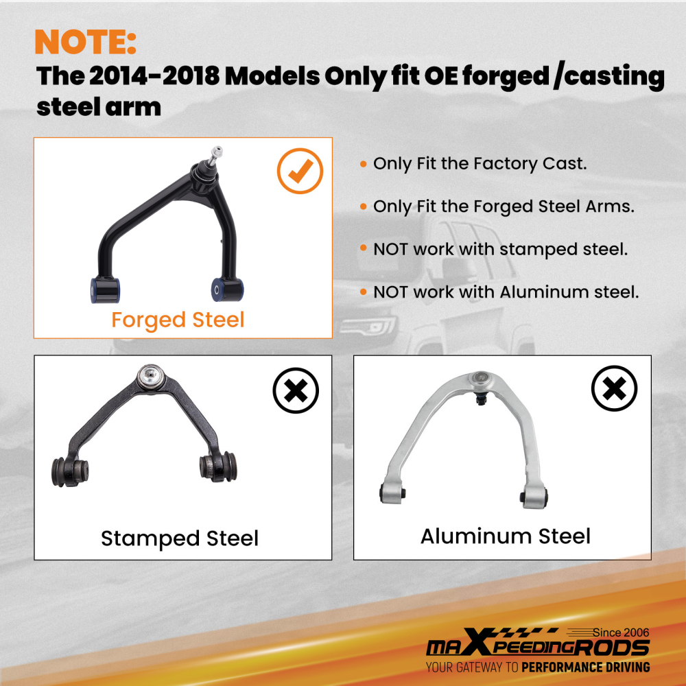 Upper Control Arm Lifts 2-4 Lift compatible for Chevy Silverado 1500 compatible for Sierra 1500 2007-2018