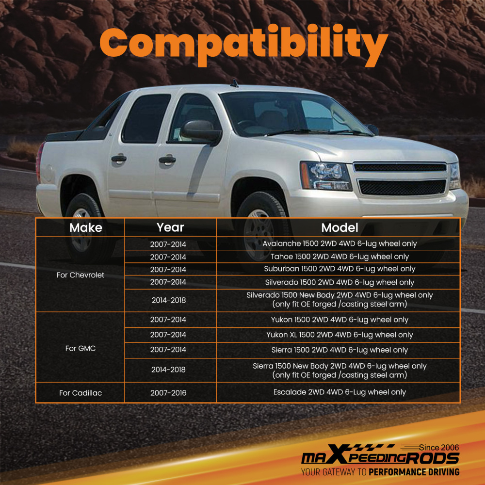 Upper Control Arm Lifts 2-4 Lift compatible for Chevy Silverado 1500 compatible for Sierra 1500 2007-2018
