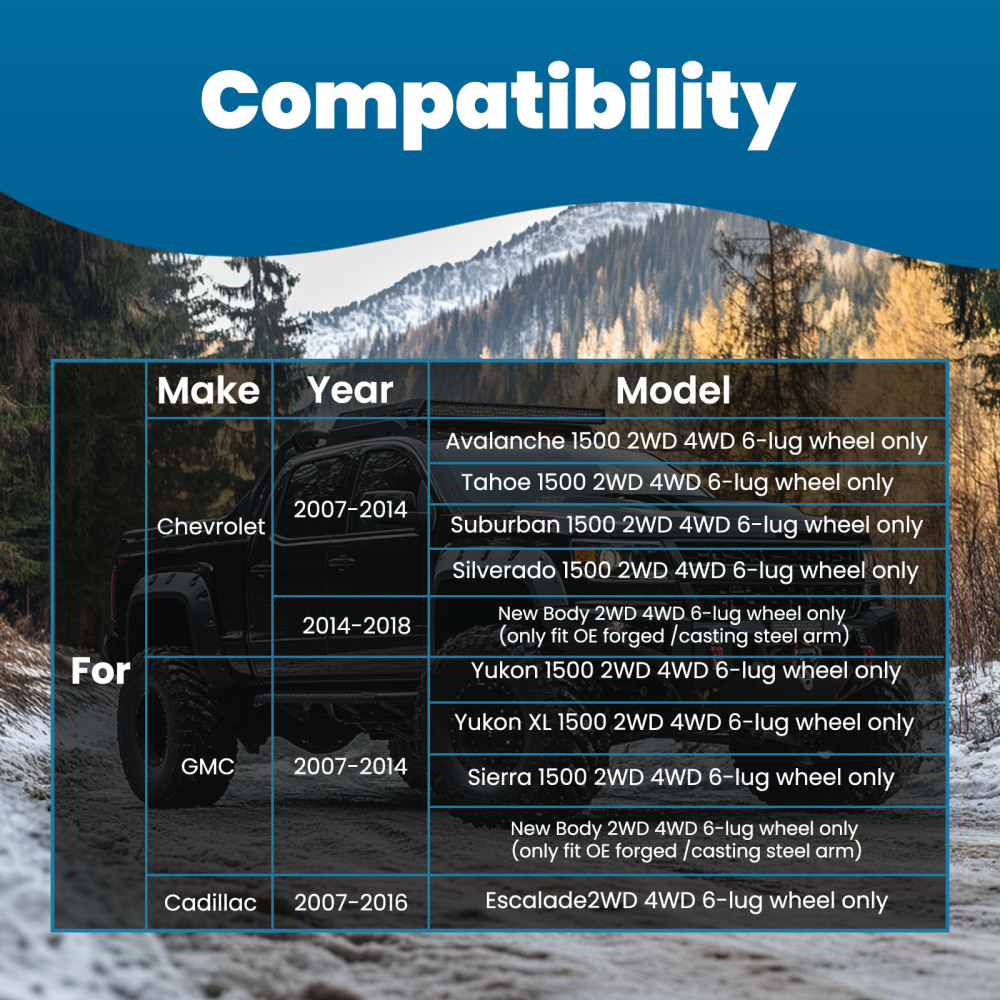 2-4 Lift Heavy Duty A-Arms compatible for Chevrolet Tahoe 07-15 Front Upper Control Arms