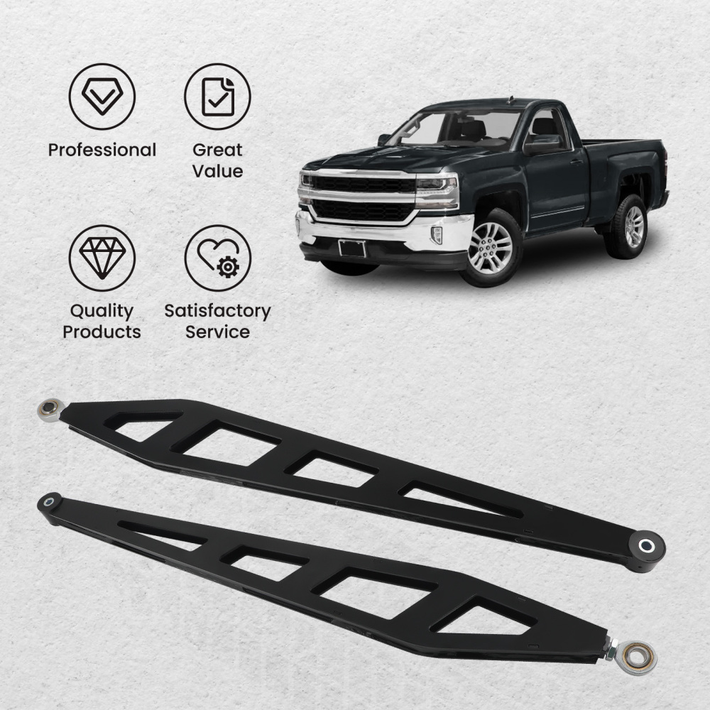 2-4 Lift Upper Control Arms + Rear Traction Bar For 07-18 compatible for Silverado Sierra 1500