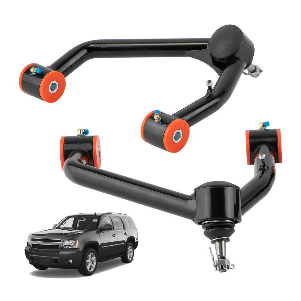 2-4 Lift Upper Control Arms + Rear Traction Bar For 07-18 compatible for Silverado Sierra 1500