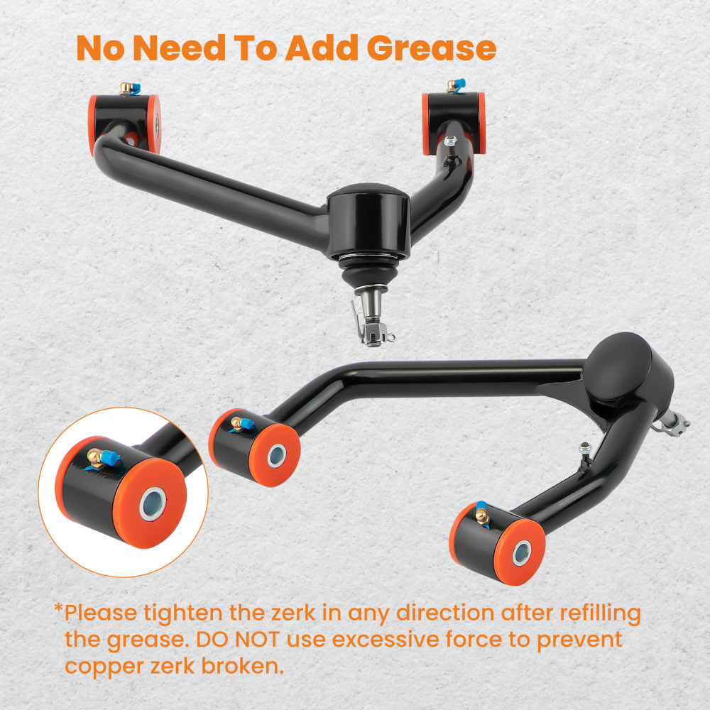 2-4 Lift Upper Control Arms + Rear Traction Bar For 07-18 compatible for Silverado Sierra 1500