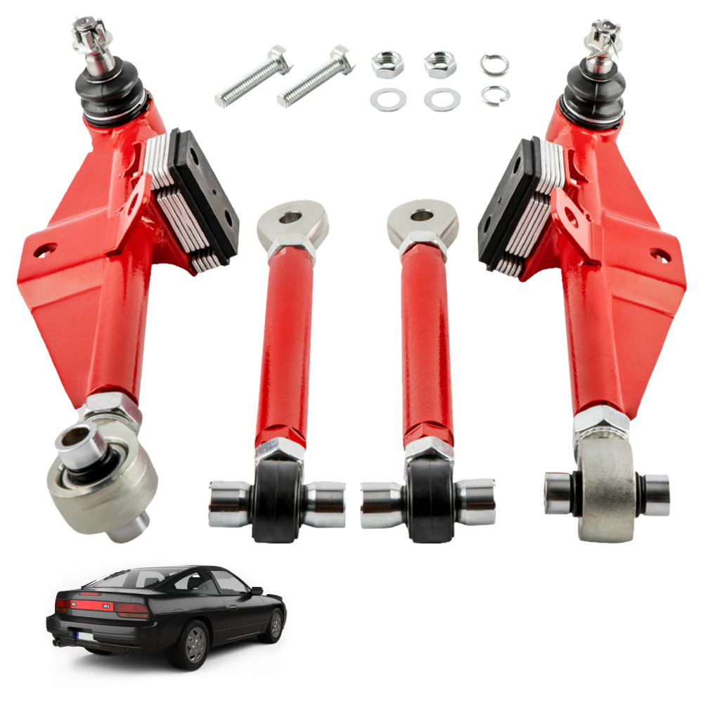Front Lower Control ArmsHigh Angle Tension Rods compatible for Nissan 240SX 1989-1998