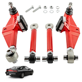 Front Lower Control ArmsHigh Angle Tension Rods compatible for Nissan 240SX 1989-1998