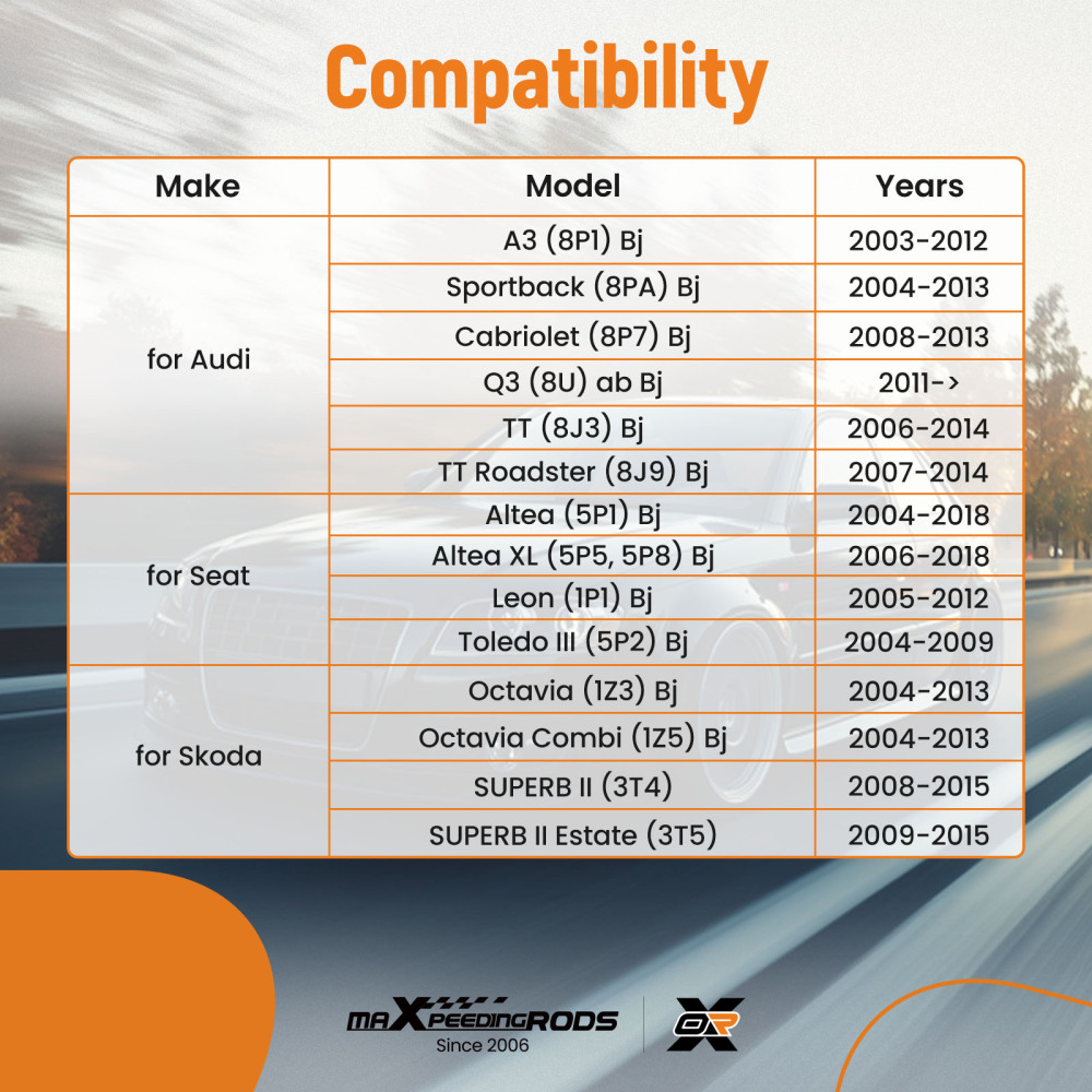 Wishbone Control Arms compatible for Audi A3 8P Q3 compatible for Seat Altea compatible for VW Golf 5 6 Touran compatible for Skoda Seat