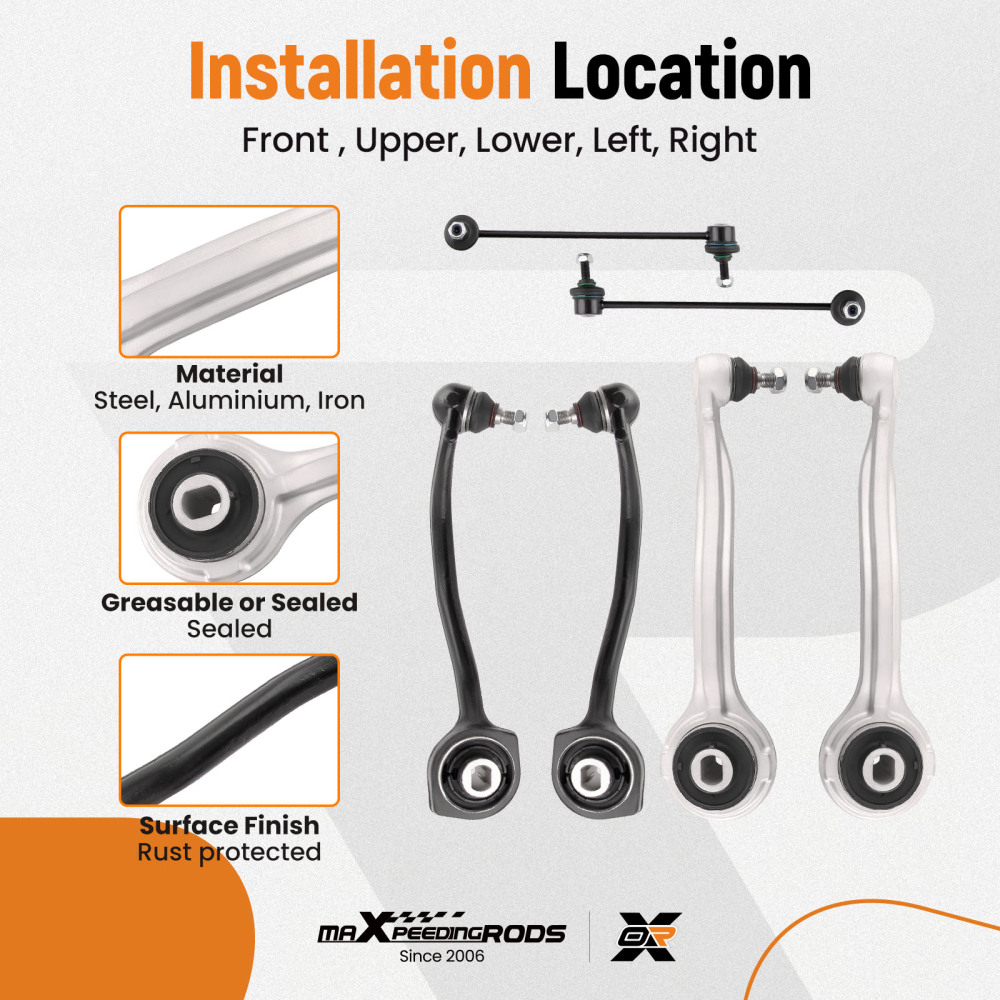 KIT BRACCI SOSPENSIONE compatibile per MERCEDES C-CLASSE W203 CL203 T-MODEL S203 6PCS