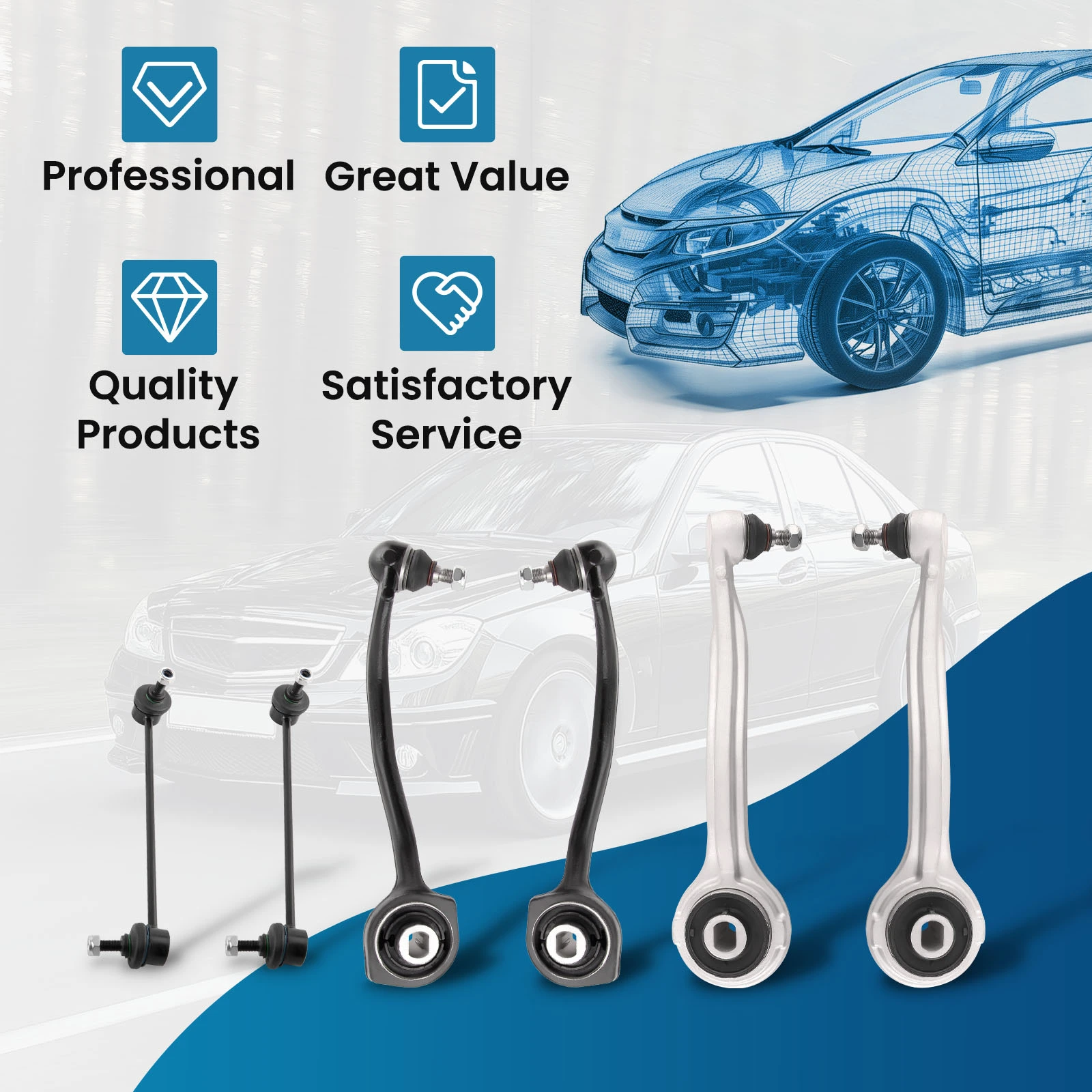 CHRYSLER CROSSFIRE FRONT LOWER LEFT RIGHT CONTROL ARM ARMS SET 2004-2008