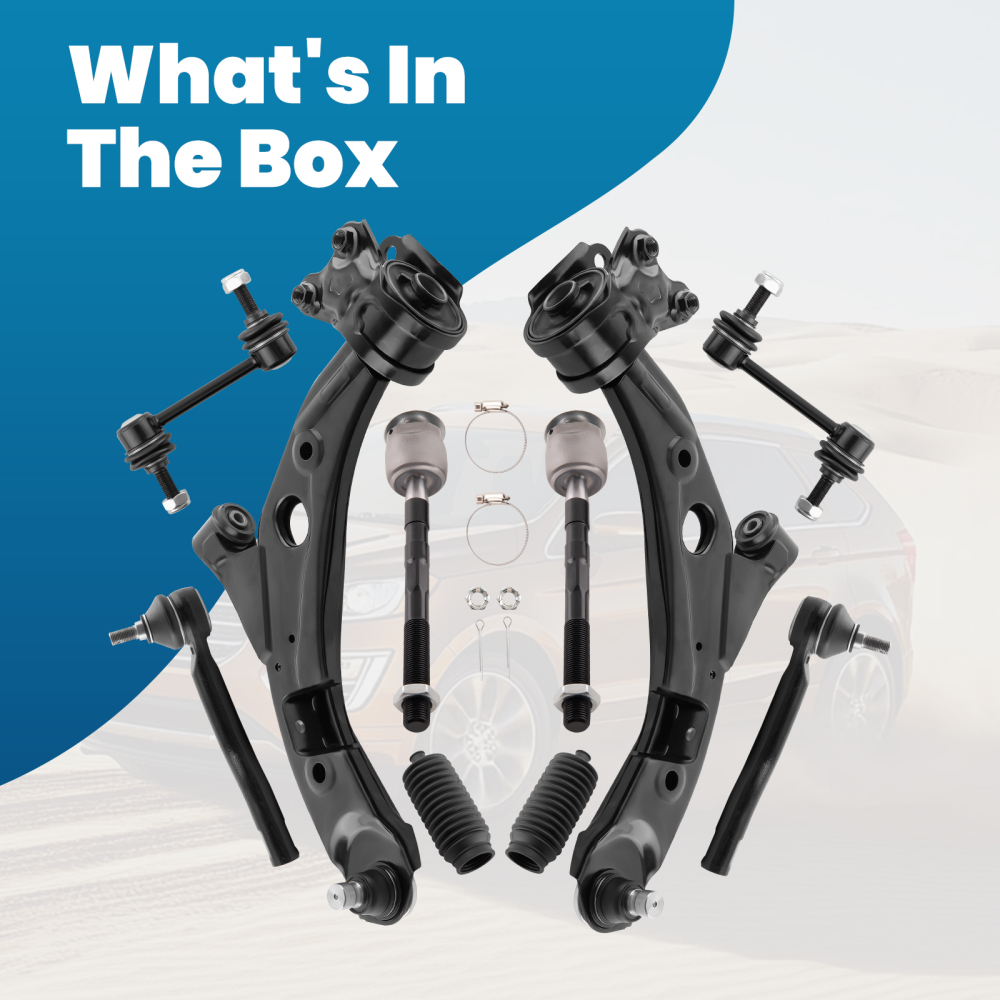 10pcs Front Lower Control Arms Tie Rods For 2007-2014 compatible for Ford Edge 2015 compatible for Lincoln MKX