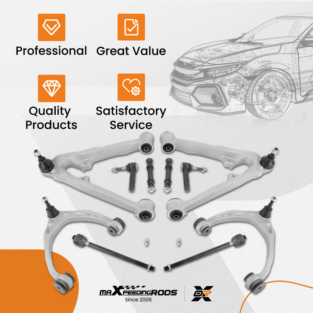 10x Upper Lower Aluminum Control Arm for 2014 2015 2016 compatible for Silverado 1500 compatible for Escalade