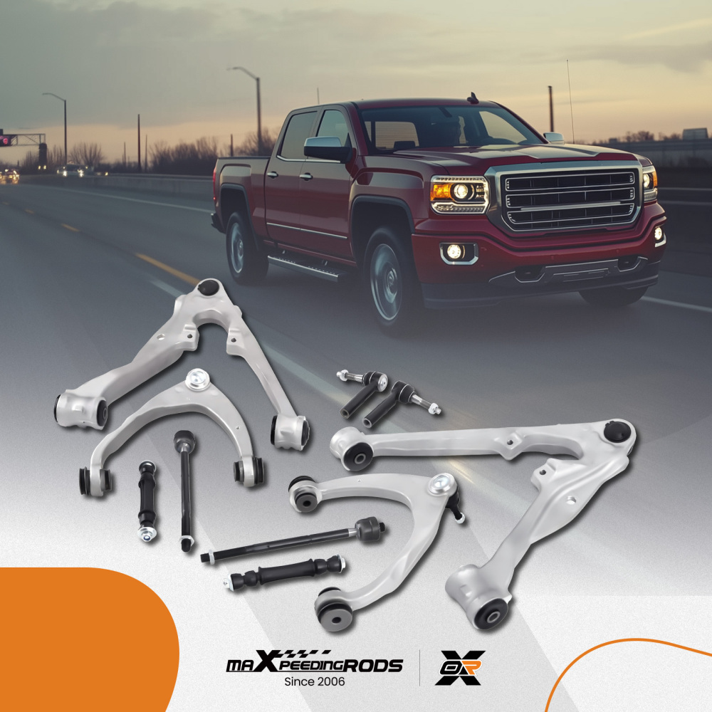 10x Upper Lower Aluminum Control Arm for 2014 2015 2016 compatible for Silverado 1500 compatible for Escalade
