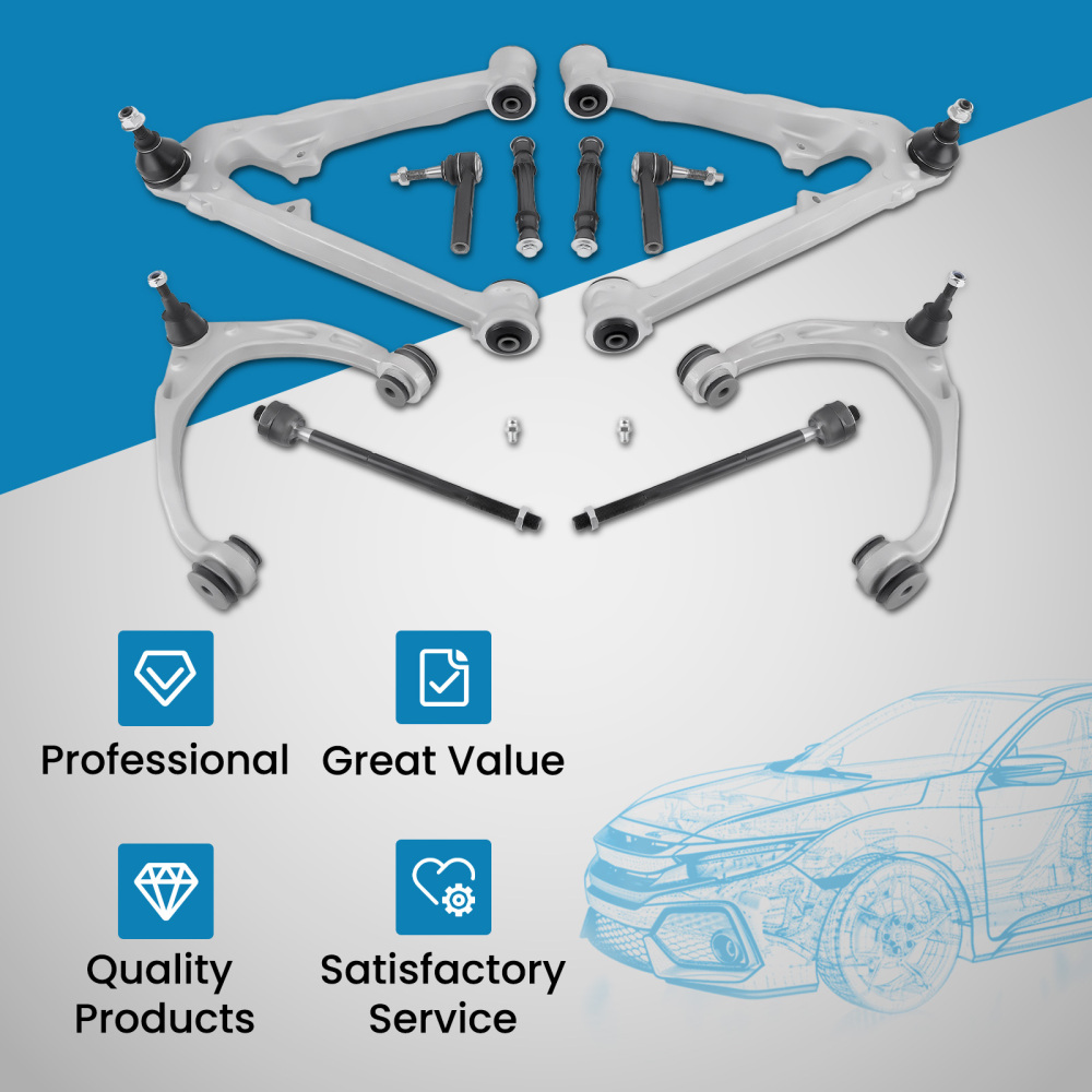 10x Upper Lower Aluminum Control Arm for 2014 2015 2016 compatible for Silverado 1500 compatible for Escalade