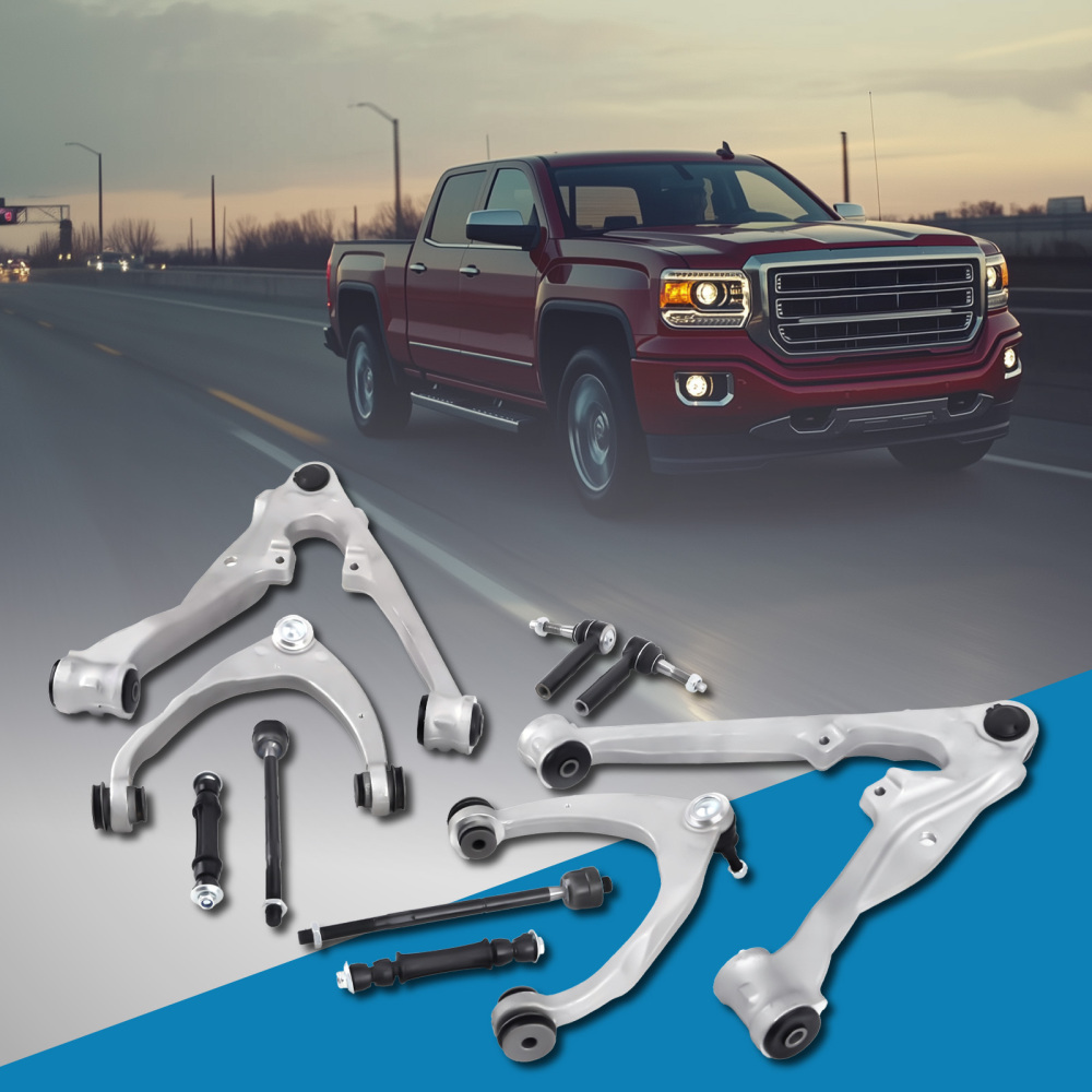 10x Upper Lower Aluminum Control Arm for 2014 2015 2016 compatible for Silverado 1500 compatible for Escalade