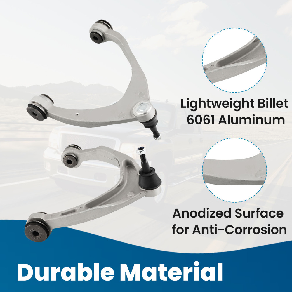Suspension Upper Lower Control Arm Set For 2014-2016 compatible for Chevy Silverado Sierra 1500