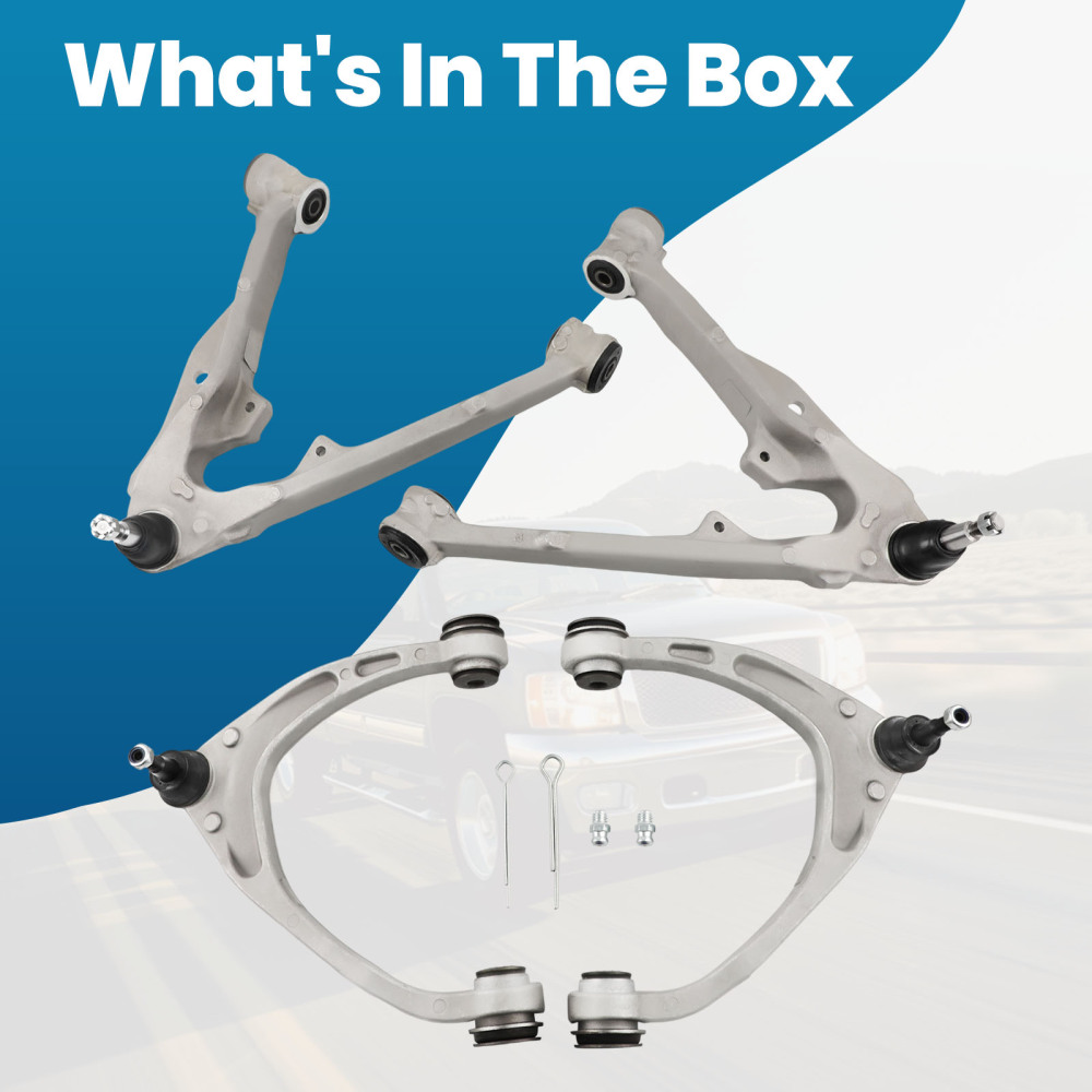 Suspension Upper Lower Control Arm Set For 2014-2016 compatible for Chevy Silverado Sierra 1500
