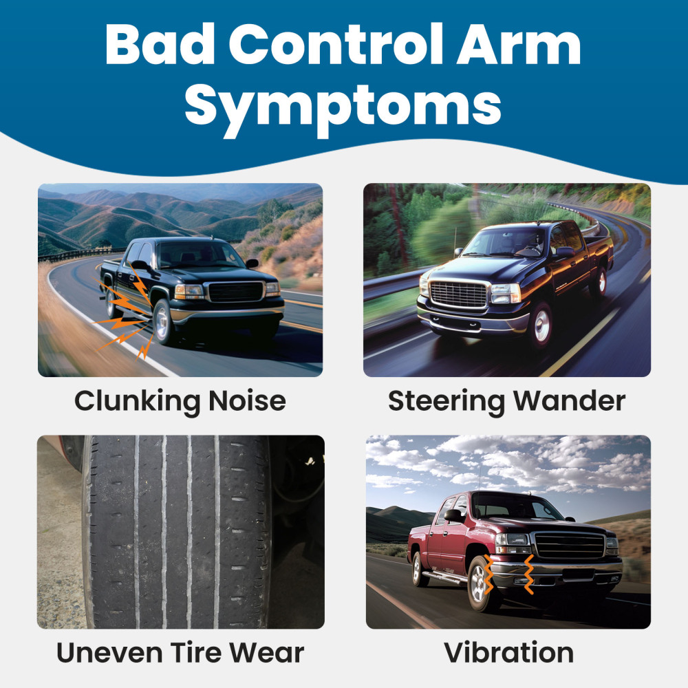 Suspension Upper Lower Control Arm Set For 2014-2016 compatible for Chevy Silverado Sierra 1500