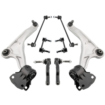 Suspension Lower Control Arms Tie Rods Sway Bar Kit compatible for Ford Fusion MKZ 2013-17