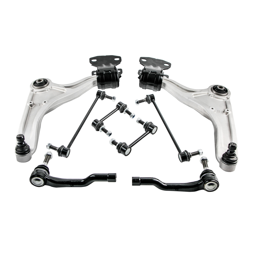 8x Front Lower Control Arms Outer Tie Rods Sway Bars for 2013-2017 compatible for Ford Fusion