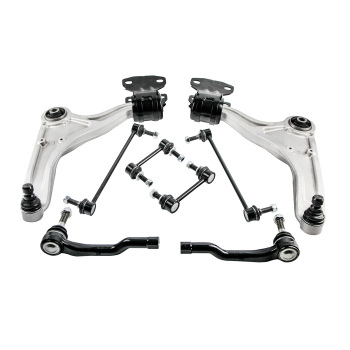 8x Front Lower Control Arms Outer Tie Rods Sway Bars for 2013-2017 compatible for Ford Fusion