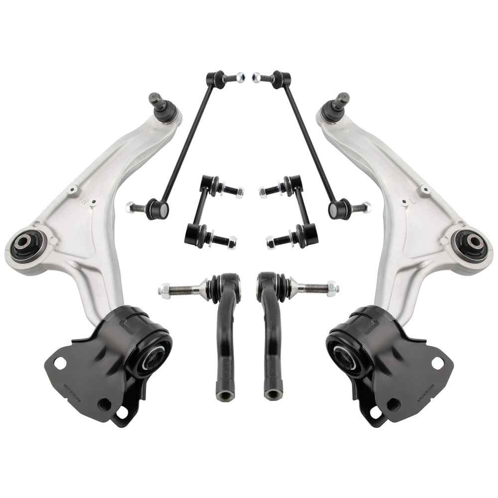 8x Front Lower Control Arms Outer Tie Rods Sway Bars for 2013-2017 compatible for Ford Fusion