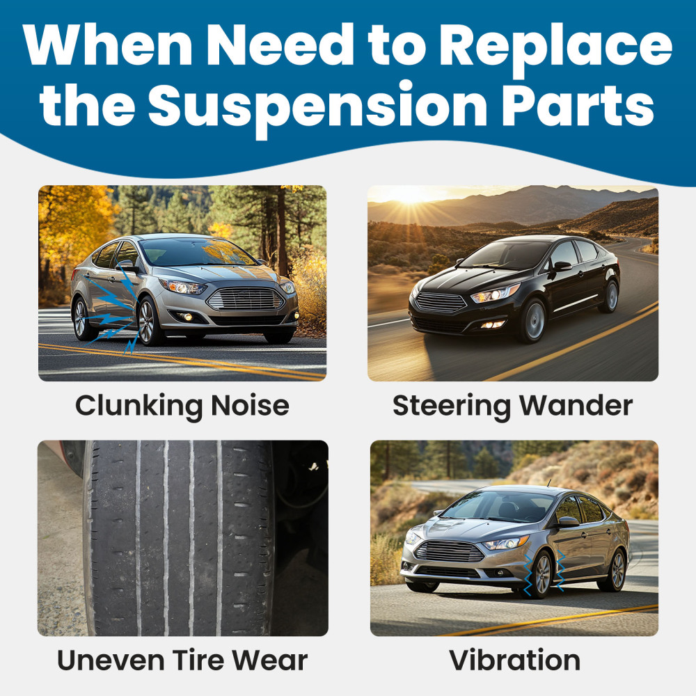 8x Front Lower Control Arms Outer Tie Rods Sway Bars for 2013-2017 compatible for Ford Fusion