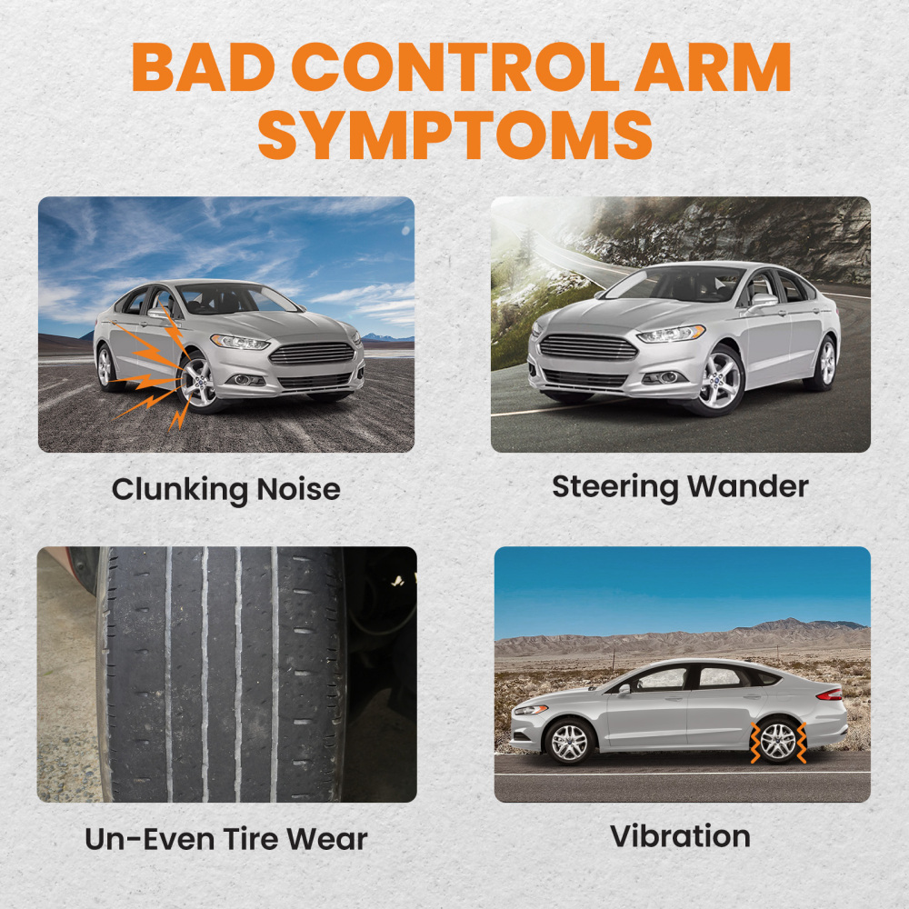 8x Front Lower Control Arms Outer Tie Rods Sway Bars for 2013-2017 compatible for Ford Fusion