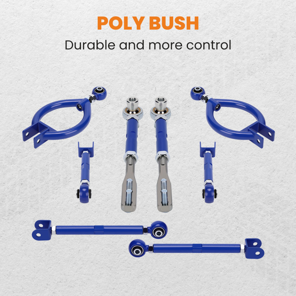 8 Adjustable Front Tension Rod Rear Camber Toe Traction Arm compatible for Nissan 240sx S13