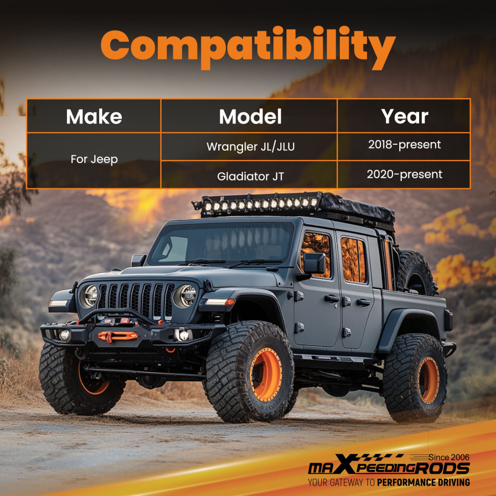 Heavy Duty Adjustable Front Upper Control Arm compatible for Jeep Wrangler JL JLU 2018+