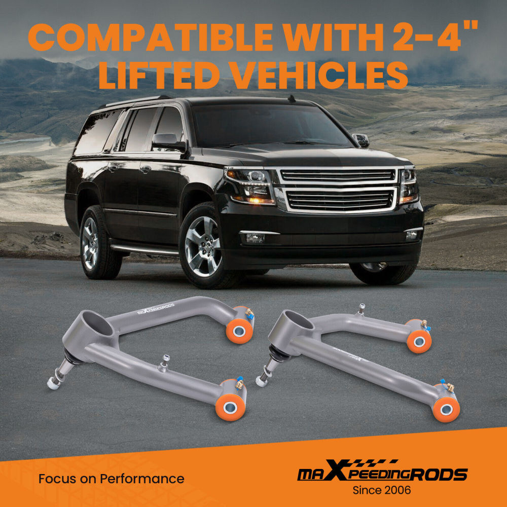2x Suspension Front Upper Control Arm 2-4 Lift Kit compatible for GMC Yukon XL 2015-2020