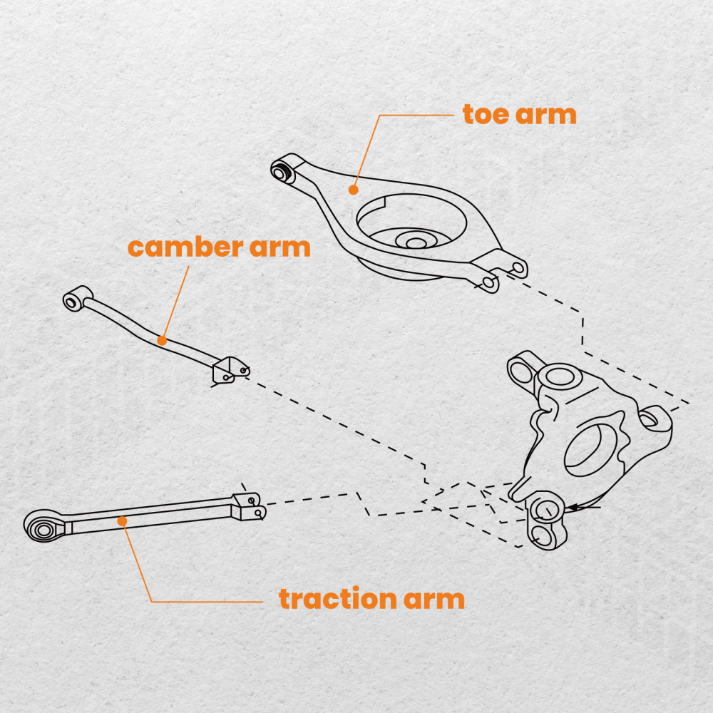 Adjustable Rear Camber/Control Arm + Toe Traction Kit Compatible for Nissan 350Z Z33 2003-2009