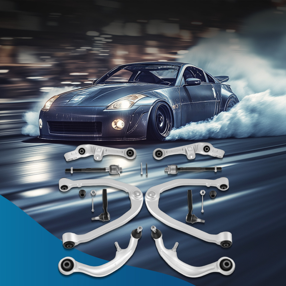 10pc Front Control Arms + Tierods compatible for Nissan 350Z G35 RWD Coupe 2003 2004 - 2007