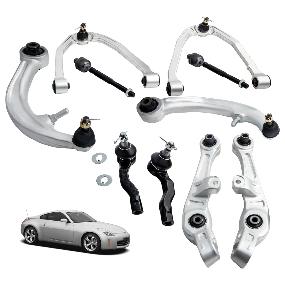 10pc Front Control Arms + Tierods compatible for Nissan 350Z G35 RWD Coupe 2003 2004 - 2007